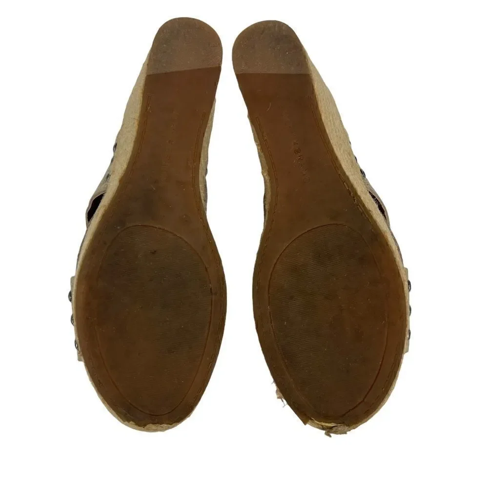 Lucky Brand Wedge Neeka Sandals Snake Skin Print Tan Cream Leather Upper 9M